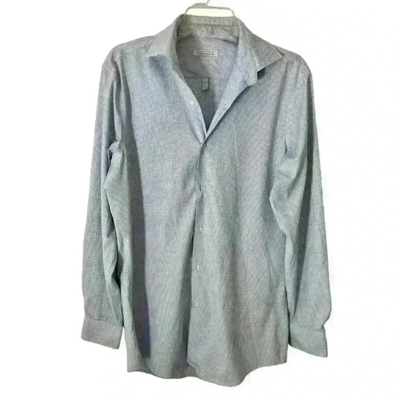 Perry Ellis Men's Blue Geo print Long Sleeve Button down Shirt Size Medium - Picture 1 of 6